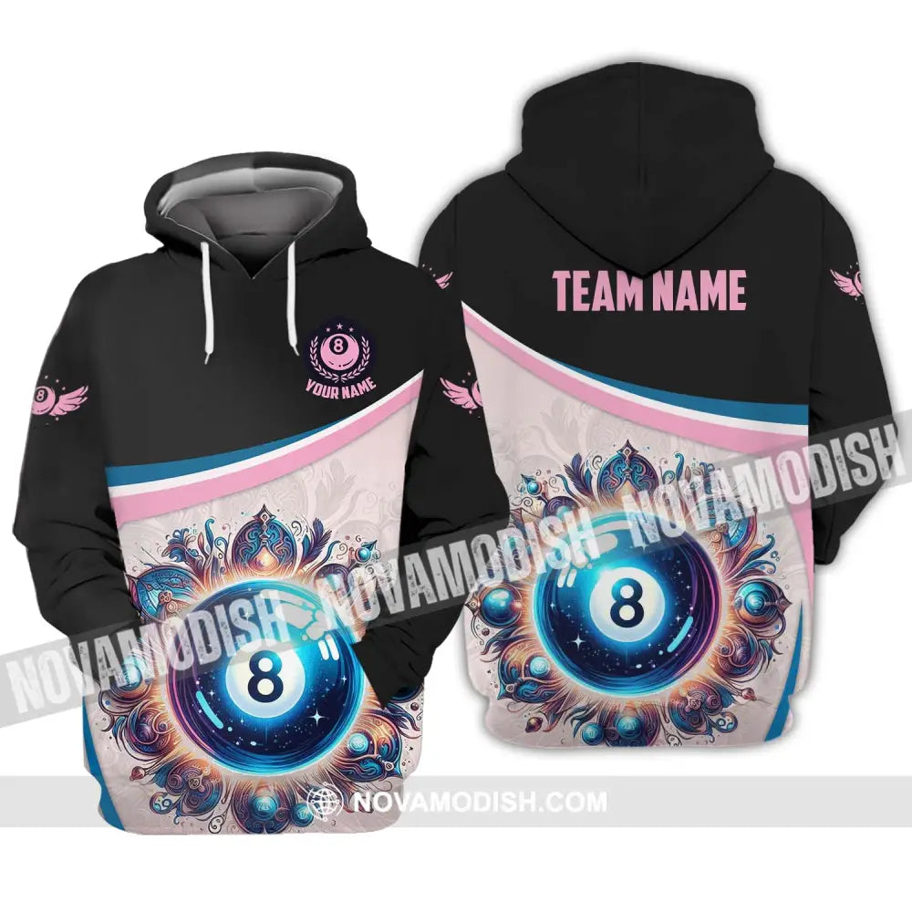 Unisex Shirt - Custom Name And Team Name Sport Shirt Pastel Color Billiard Hoodie / S T-shirt