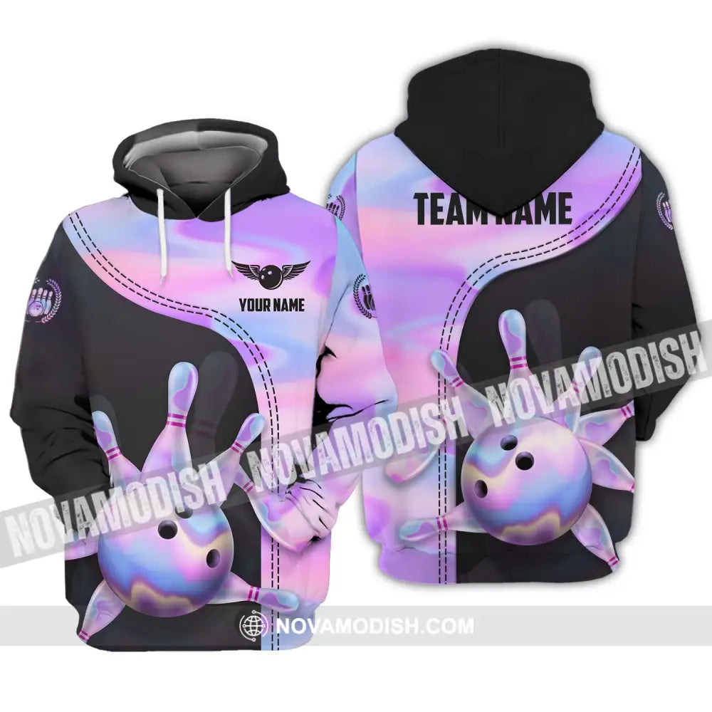 Unisex Shirt - Custom Name And Team Name Sport Shirt Pastel Color Bowling Hoodie / S T-shirt