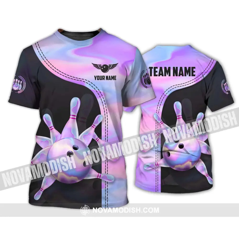 Unisex Shirt - Custom Name And Team Name Sport Shirt Pastel Color Bowling T-Shirt / S T-shirt