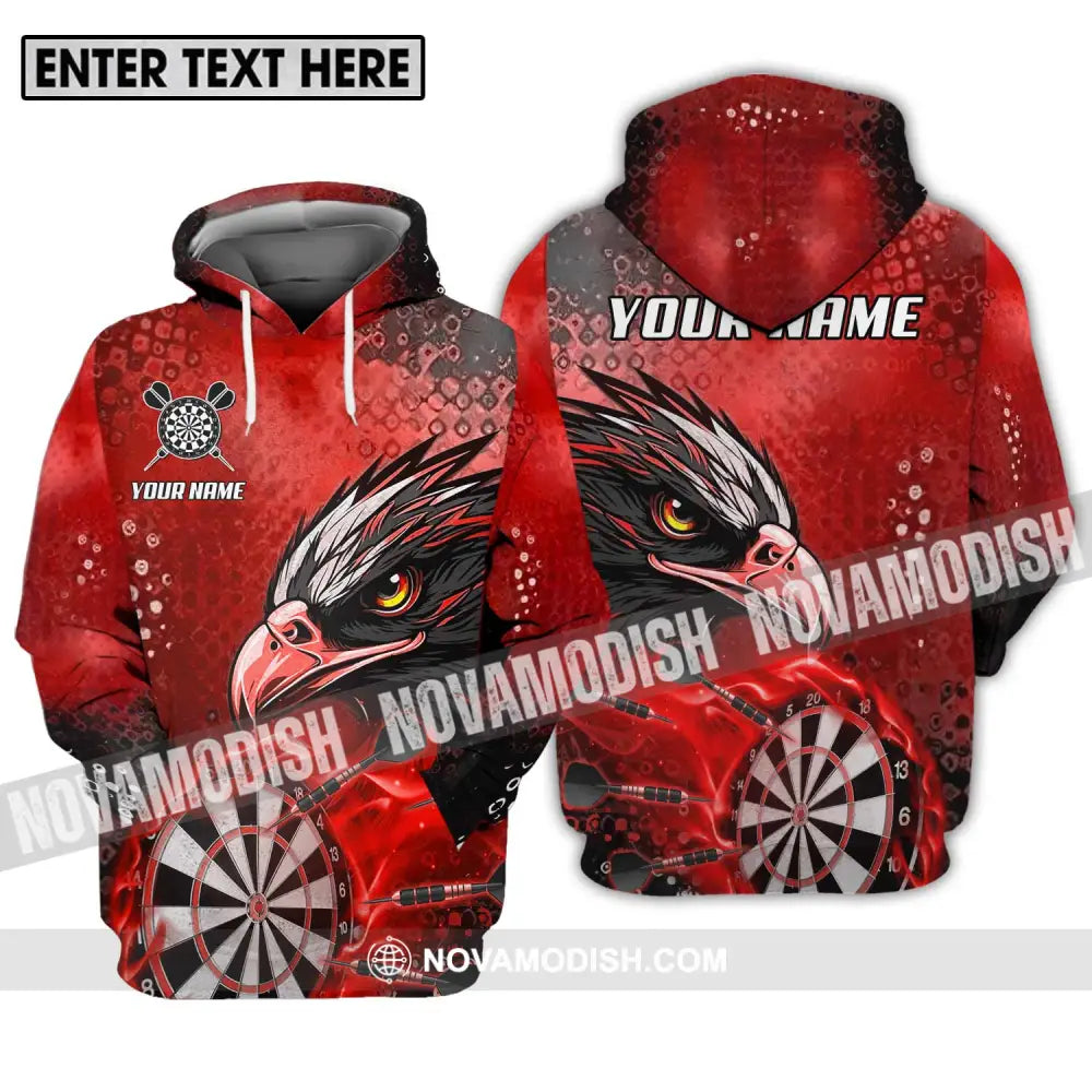 Unisex Shirt - Custom Name And Team Name Sport Shirt Red Eagle Darts Hoodie / S T-shirt
