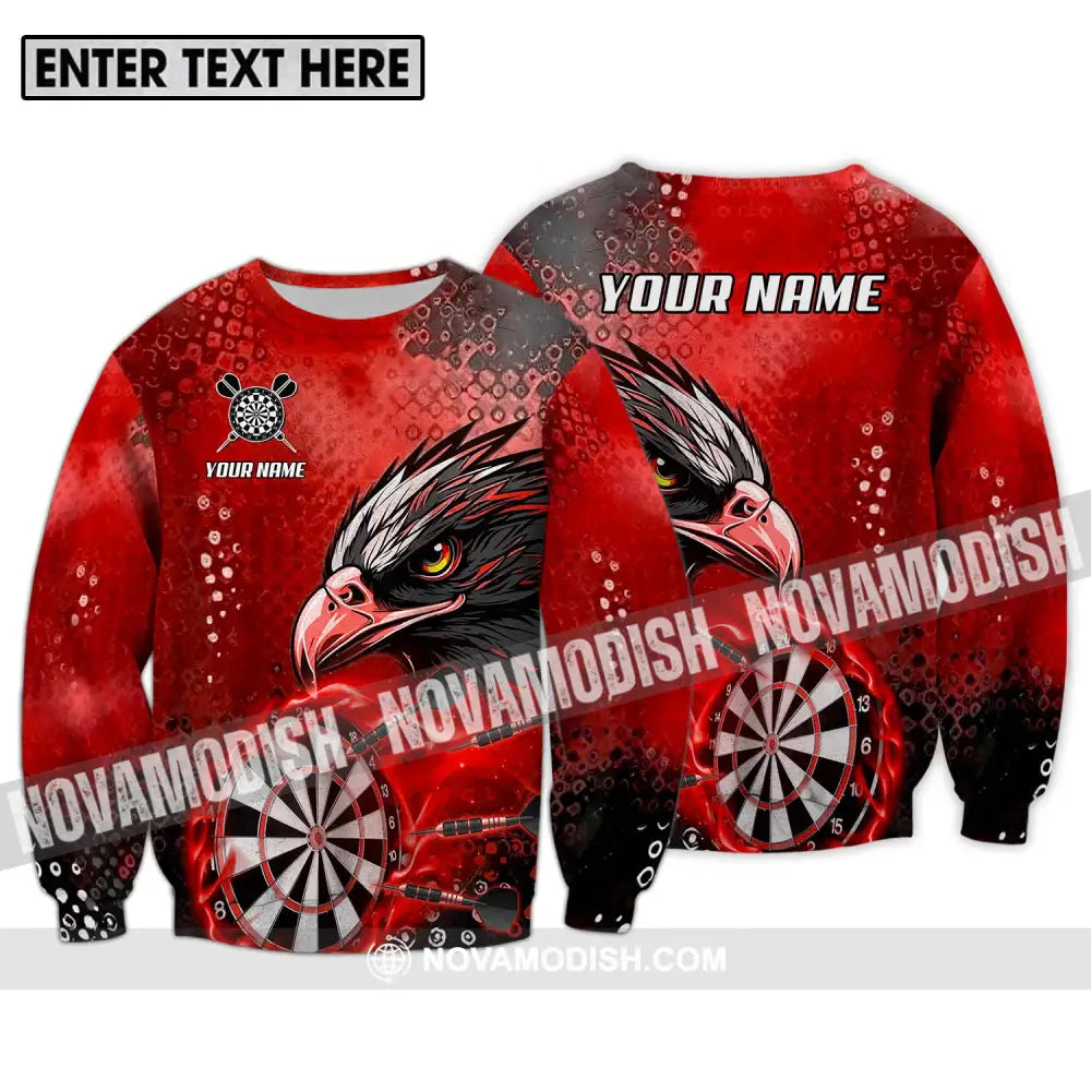 Unisex Shirt - Custom Name And Team Name Sport Shirt Red Eagle Darts Long Sleeve / S T-shirt