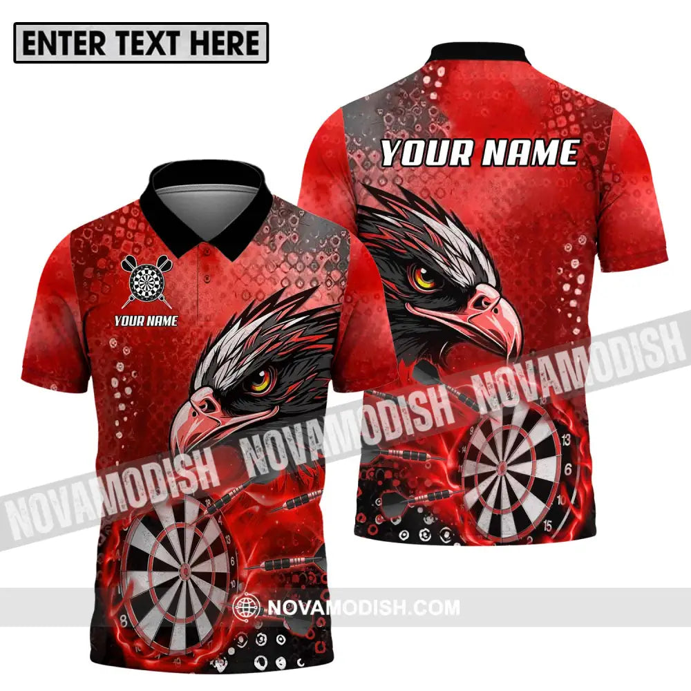 Unisex Shirt - Custom Name And Team Name Sport Shirt Red Eagle Darts Polo Shirt / S T-shirt
