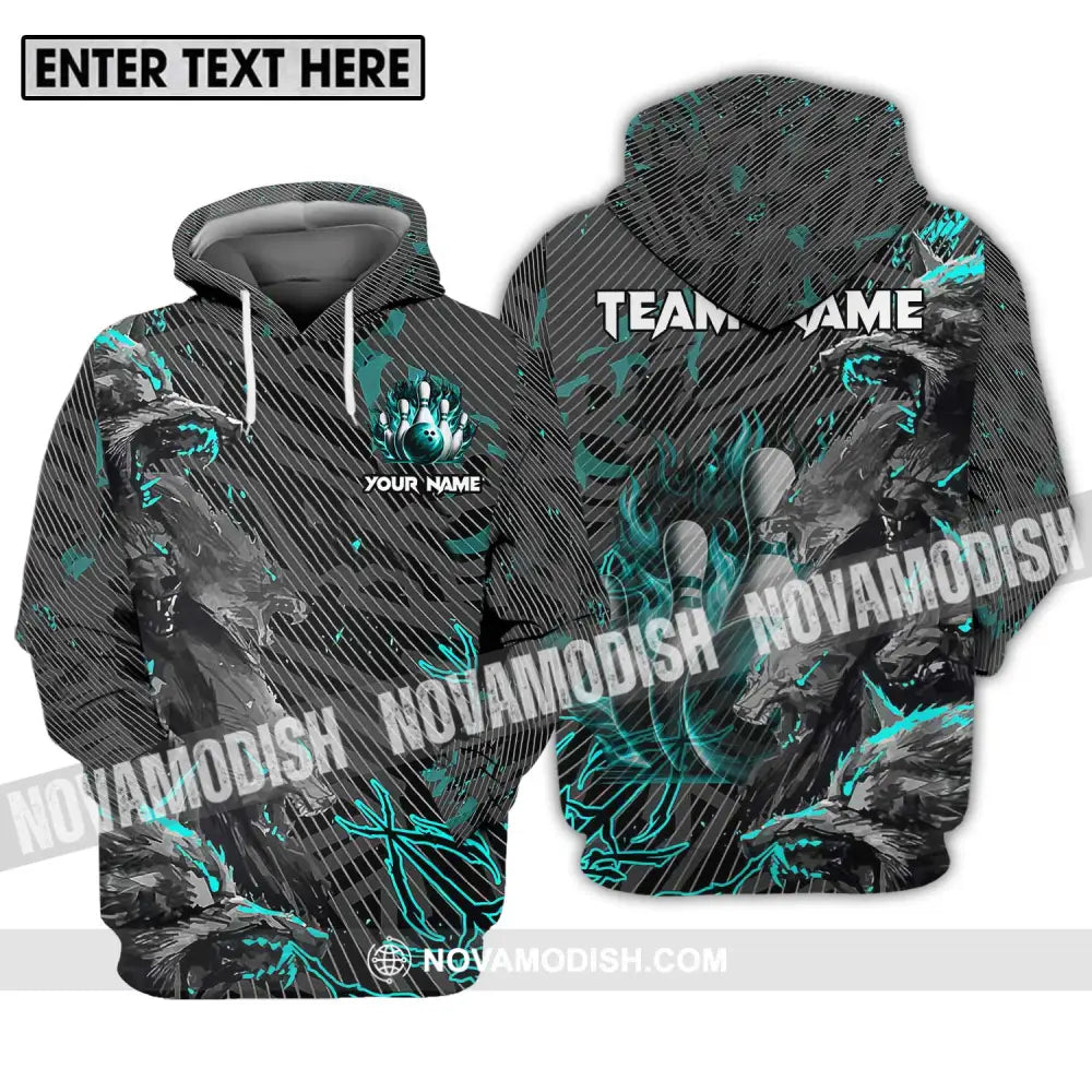 Unisex Shirt - Custom Name And Team Name Sport Shirt Wolves Bowling Hoodie / S T-shirt