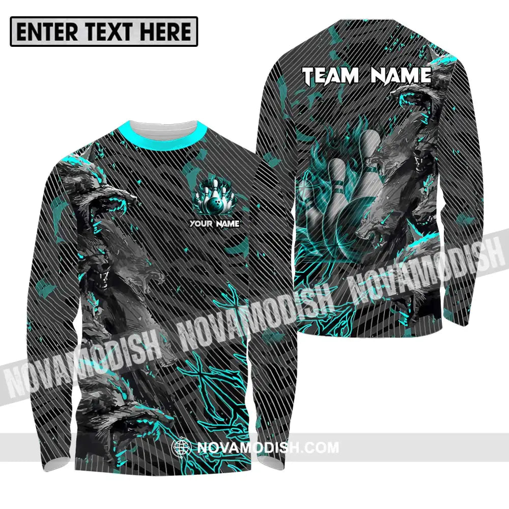 Unisex Shirt - Custom Name And Team Name Sport Shirt Wolves Bowling Long Sleeve Shirt / S T-shirt