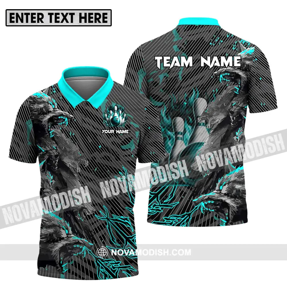 Unisex Shirt - Custom Name And Team Name Sport Shirt Wolves Bowling Polo Shirt / S T-shirt
