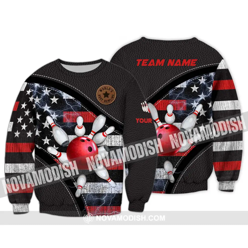 Unisex Shirt - Custom Name And Team Name Sport Shirt World’s Best Bowling Long Sleeve / S T-shirt