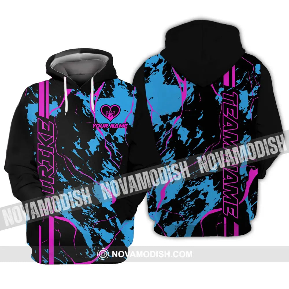 Unisex Shirt - Custom Name And Team Name Shirt - Strike Bowling - Bowling Lover Gift - Bowling Shirt Hoodie / S T-shirt