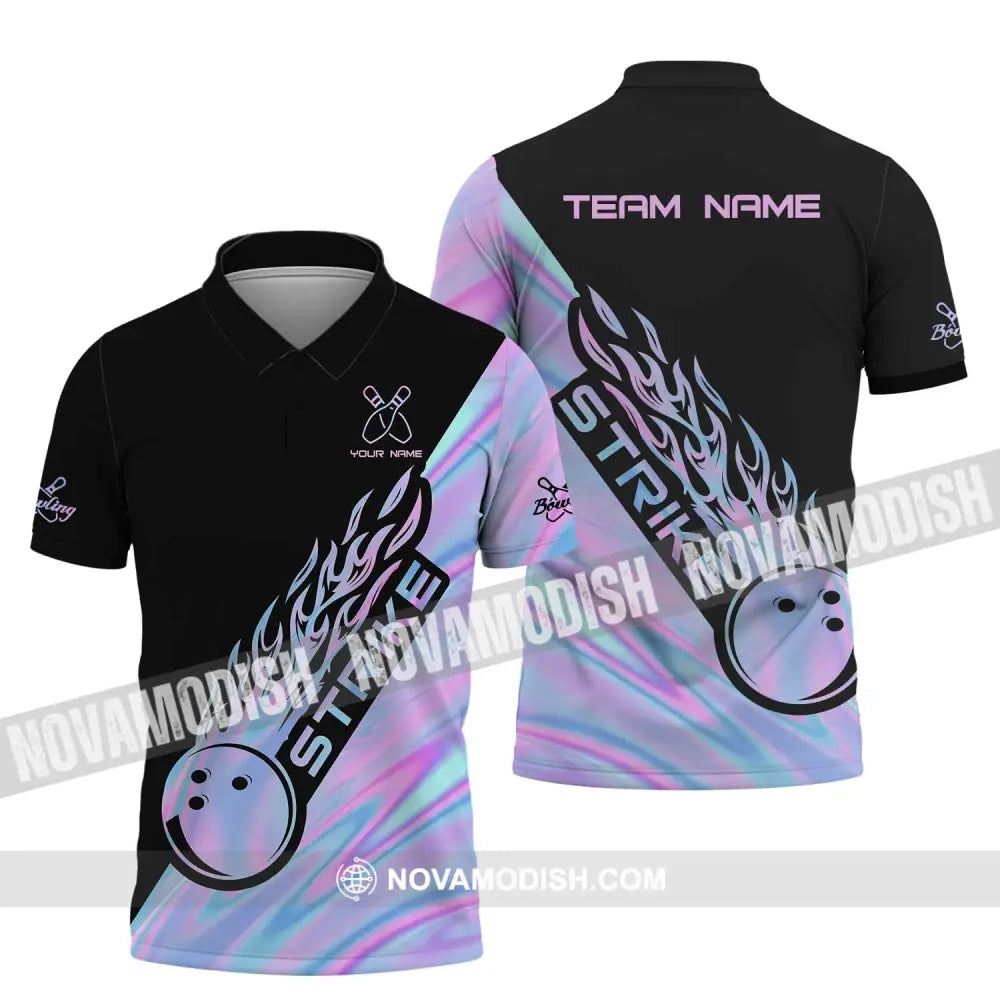 Unisex Shirt - Custom Name And Team Name Shirt - Strike Bowling - Bowling Lover Gift - Bowling Shirt Polo Shirt / S
