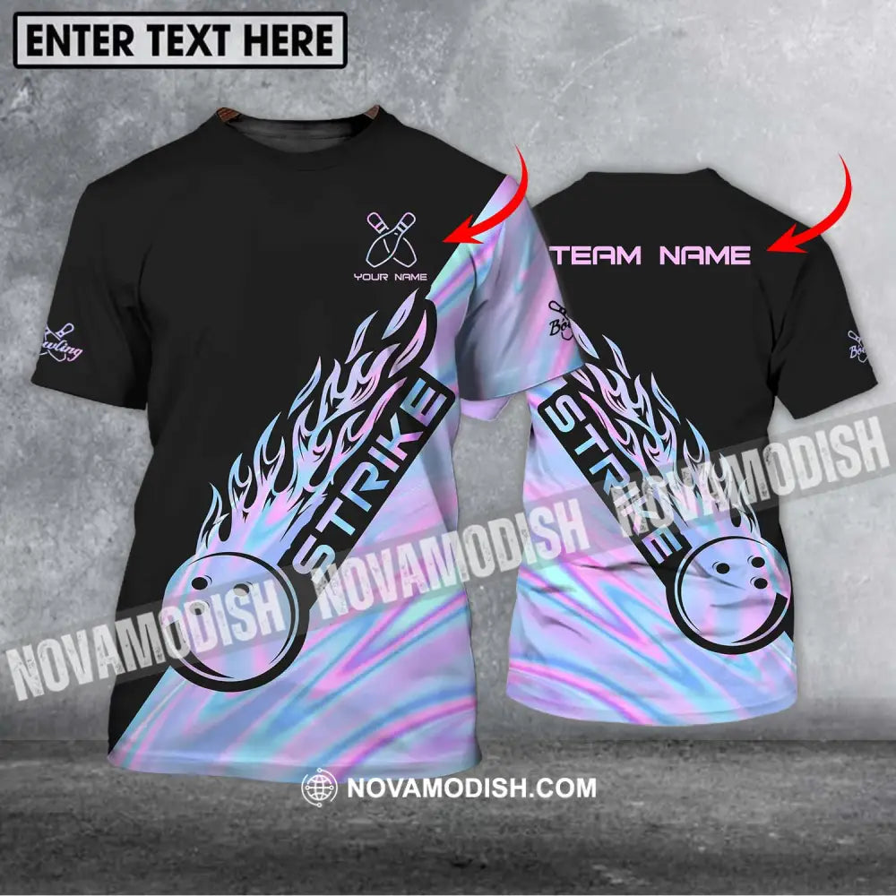 Unisex Shirt - Custom Name And Team Name Shirt - Strike Bowling - Bowling Lover Gift - Bowling Shirt T-shirt