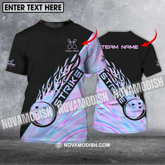 Unisex Shirt - Custom Name And Team Name Shirt - Strike Bowling - Bowling Lover Gift - Bowling Shirt T-shirt