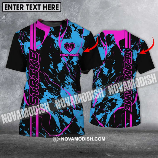 Unisex Shirt - Custom Name And Team Name Shirt - Strike Bowling - Bowling Lover Gift - Bowling Shirt T-shirt