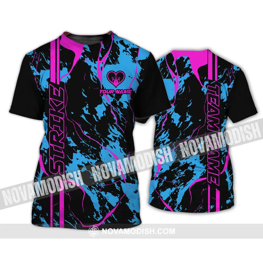Unisex Shirt - Custom Name And Team Name Shirt - Strike Bowling - Bowling Lover Gift - Bowling Shirt T-Shirt / S T-shirt