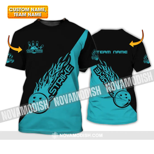Unisex Shirt - Custom Name And Team Name Shirt - Strike Bowling Lover Shirt T-shirt