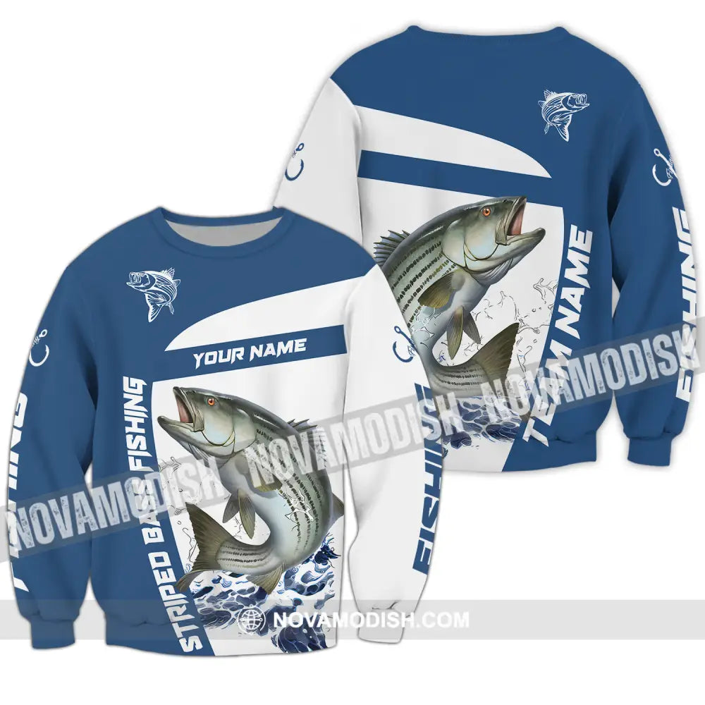 Unisex Shirt - Custom Name And Team Name Striped Fishing Shirt Long Sleeve / S T-shirt
