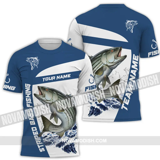 Unisex Shirt - Custom Name And Team Name Striped Fishing Shirt T-Shirt / S T-shirt