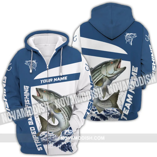 Unisex Shirt - Custom Name And Team Name Striped Fishing Shirt Zipper Hoodie / S T-shirt