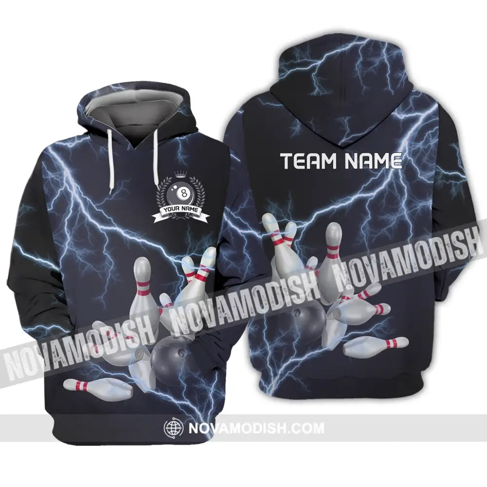 Unisex Shirt - Custom Name And Team Name Shirt - Thunder Bowling Balls Hoodie / S T-shirt