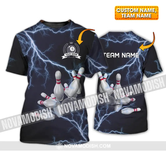 Unisex Shirt - Custom Name And Team Name Shirt - Thunder Bowling Balls T-shirt