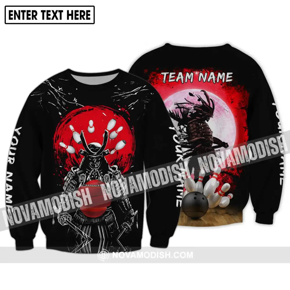 Unisex Shirt - Custom Name And Team Name Shirt Warriors Bowling Shirt Long Sleeve / S T-shirt