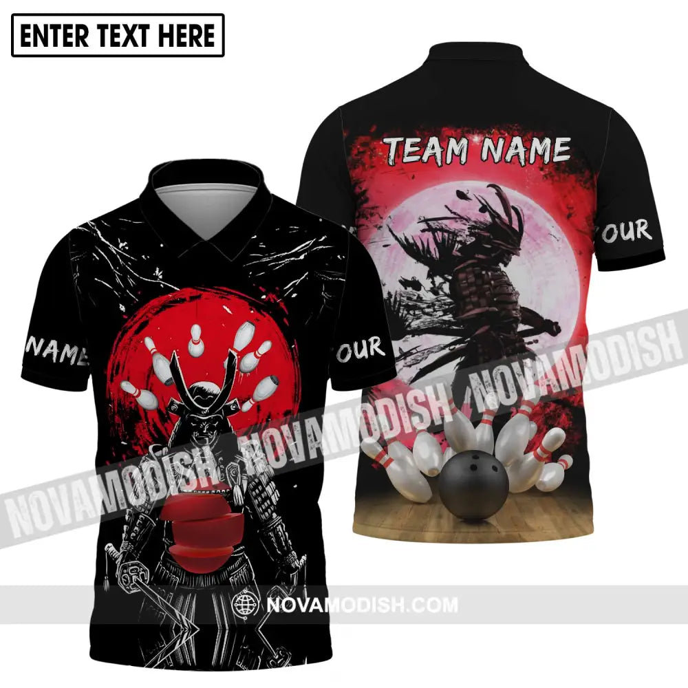 Unisex Shirt - Custom Name And Team Name Shirt Warriors Bowling Shirt Polo Shirt / S T-shirt