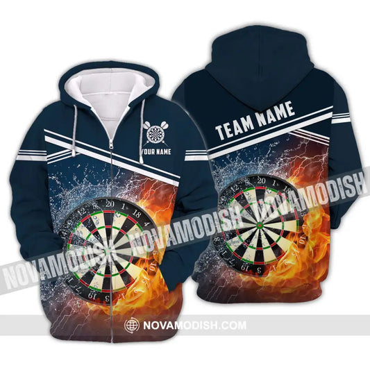 Unisex Shirt - Custom Name And Team Name Shirt Water Fire Darts Shirt Zipper Hoodie / S T-shirt