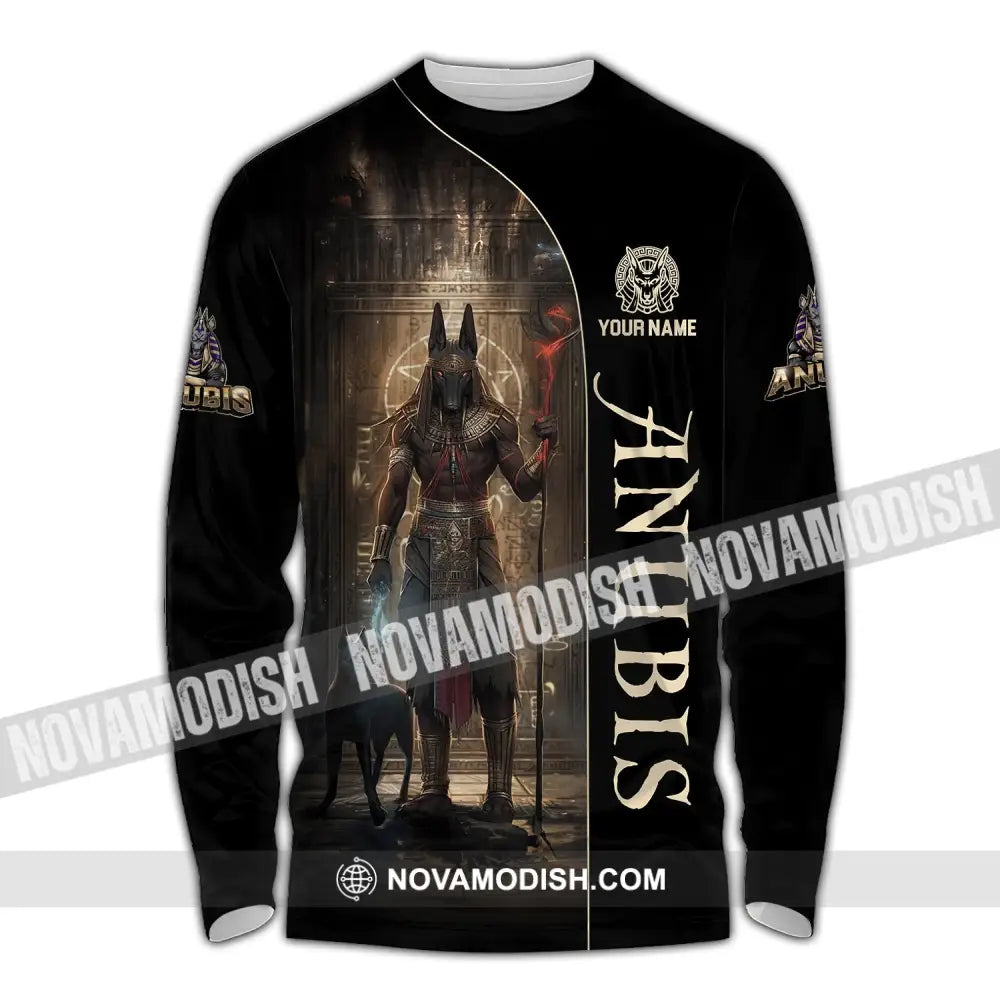 Unisex Shirt Custom Name Anubis Polo Long Sleeve Gift / S T-Shirt