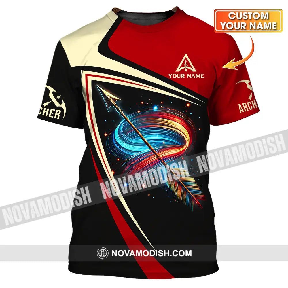 Unisex Shirt - Custom Name Archer Colorful Lines Shirt T-shirt