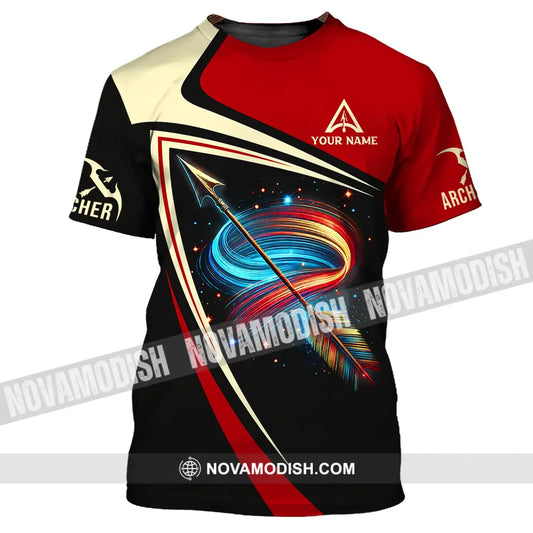 Unisex Shirt - Custom Name Archer Colorful Lines Shirt T-Shirt / S T-shirt
