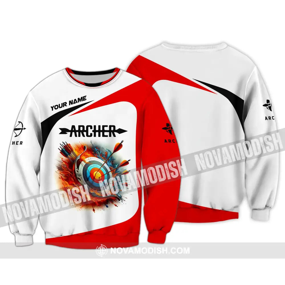 Unisex Shirt Custom Name Archery Gift For Lovers Long Sleeve / S T-Shirt