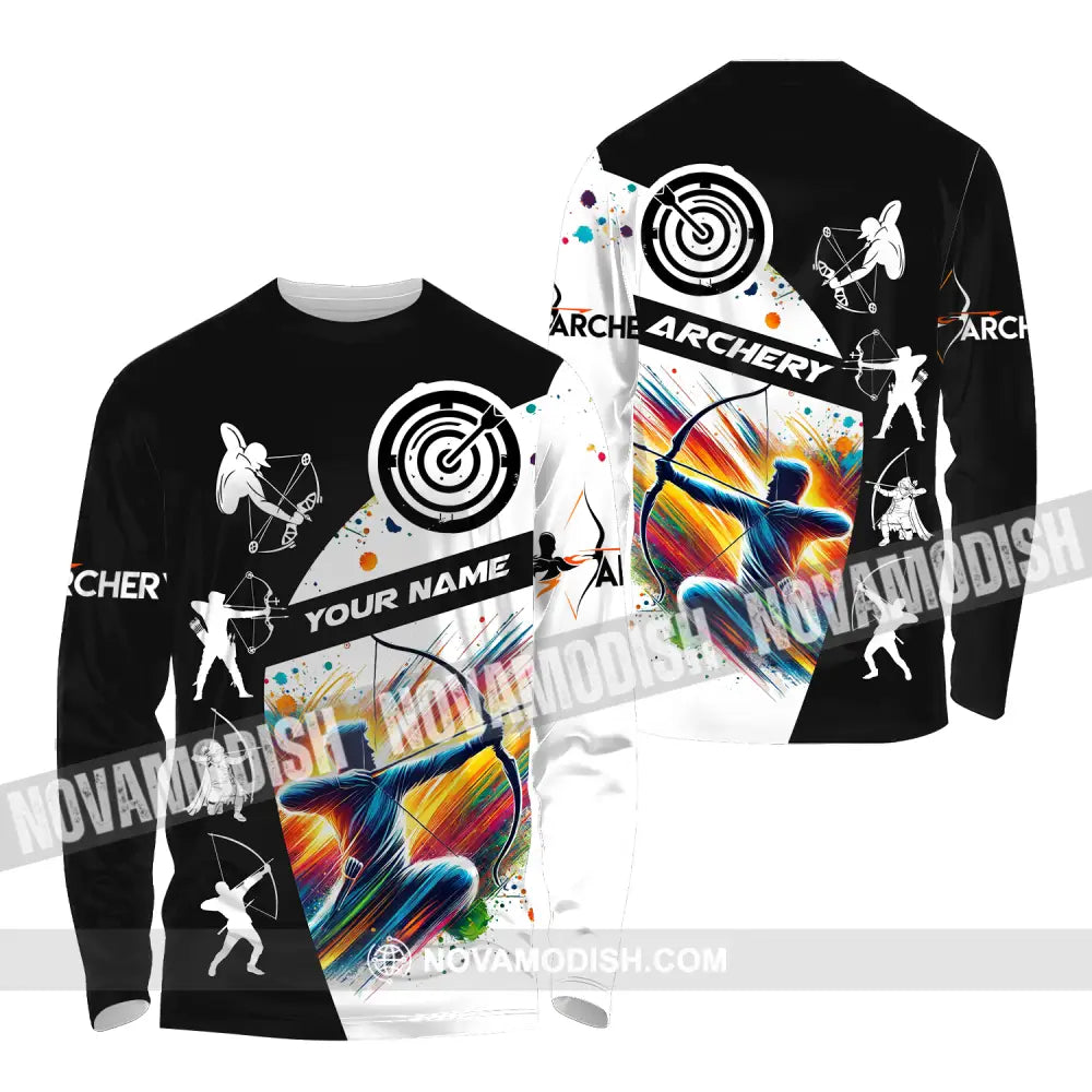 Unisex Shirt - Custom Name Archery Shirt Long Sleeve Shirt / S T-shirt