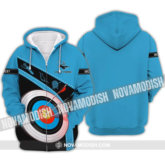 Unisex Shirt - Custom Name Shirt - Archery Lover Shirt Zipper Hoodie / S T-shirt