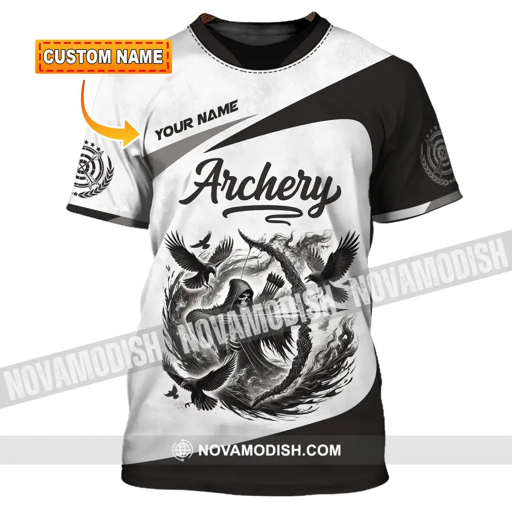 Unisex Shirt Custom Name Archery Polo Long Sleeve Love T-Shirt T-Shirt
