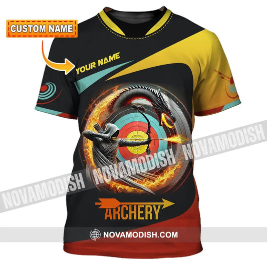 Unisex Shirt Custom Name Archery Polo Long Sleeve Love T-Shirt T-Shirt