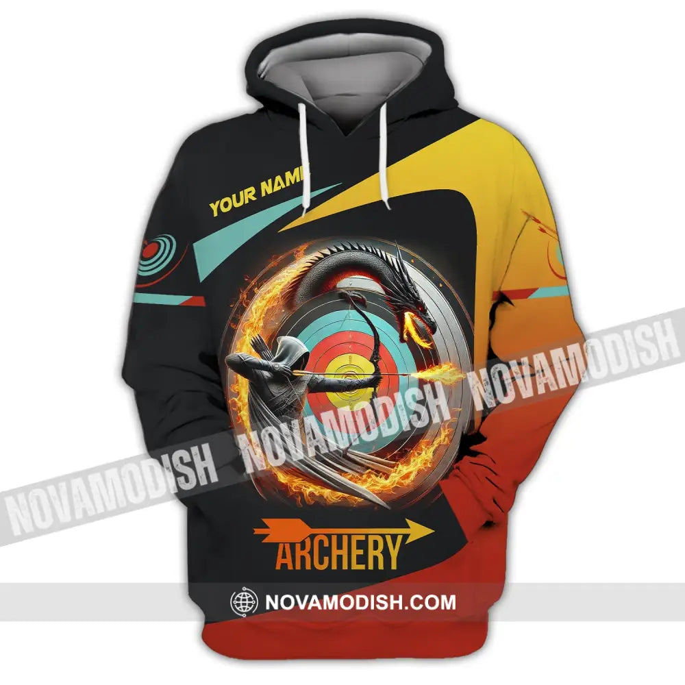 Unisex Shirt Custom Name Archery Polo Long Sleeve Love T-Shirt Hoodie / S T-Shirt