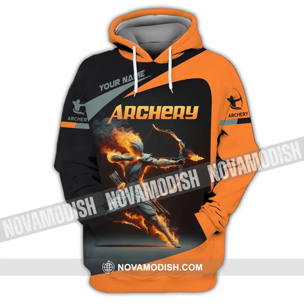 Unisex Shirt Custom Name Archery Polo Long Sleeve Love T-Shirt Hoodie / S T-Shirt