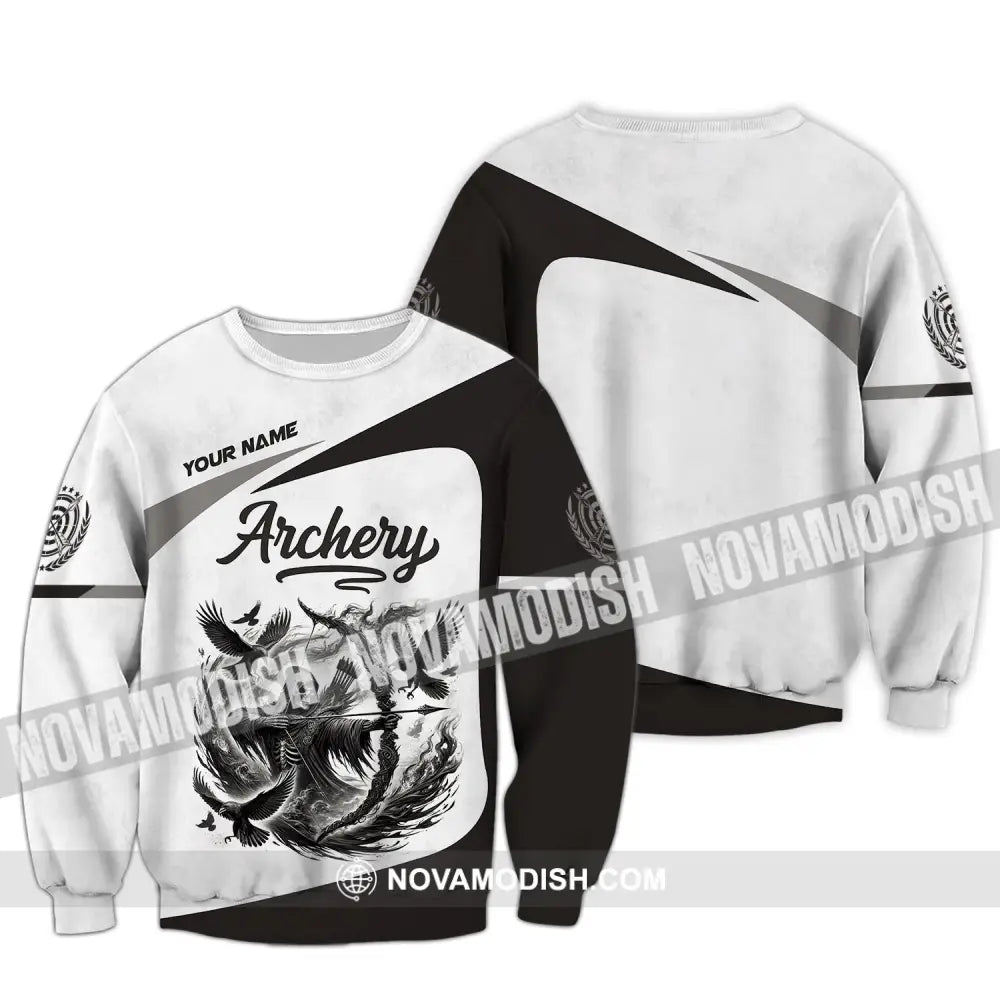 Unisex Shirt Custom Name Archery Polo Long Sleeve Love T-Shirt / S T-Shirt
