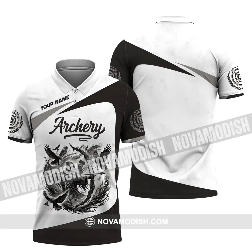 Unisex Shirt Custom Name Archery Polo Long Sleeve Love T-Shirt / S T-Shirt