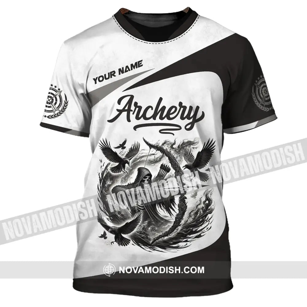 Unisex Shirt Custom Name Archery Polo Long Sleeve Love T-Shirt / S T-Shirt