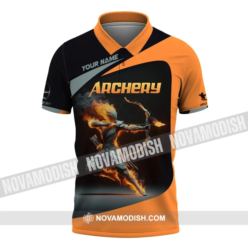 Unisex Shirt Custom Name Archery Polo Long Sleeve Love T-Shirt / S T-Shirt