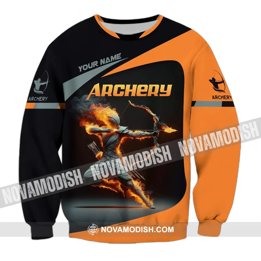 Unisex Shirt Custom Name Archery Polo Long Sleeve Love T-Shirt / S T-Shirt