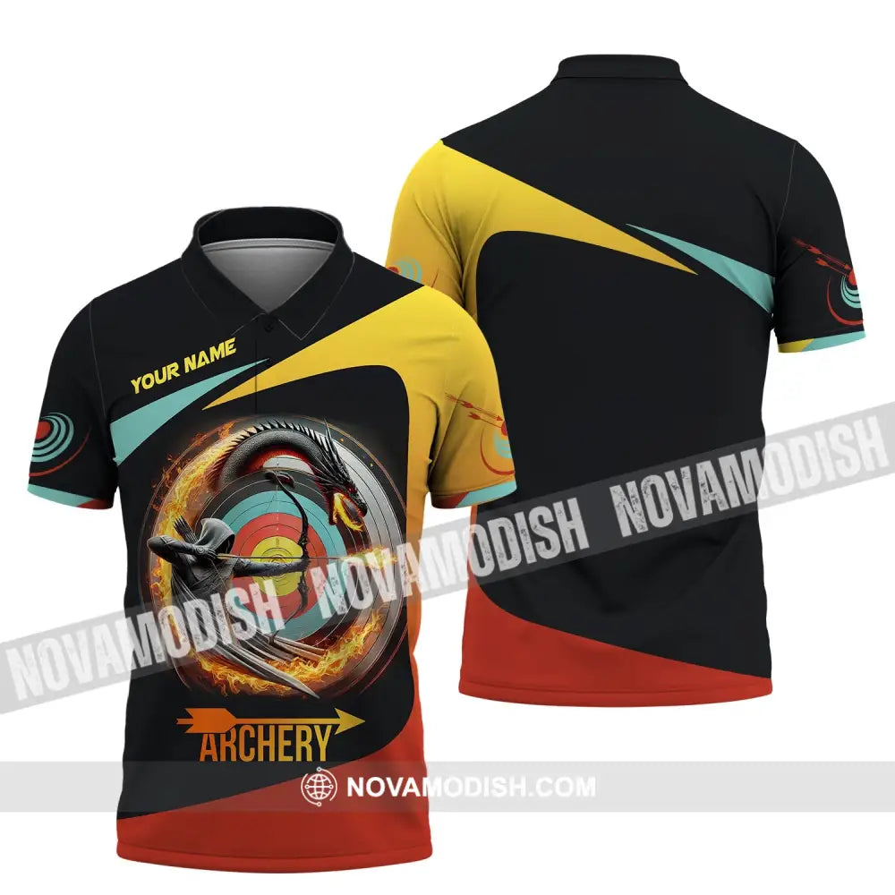 Unisex Shirt Custom Name Archery Polo Long Sleeve Love T-Shirt / S T-Shirt