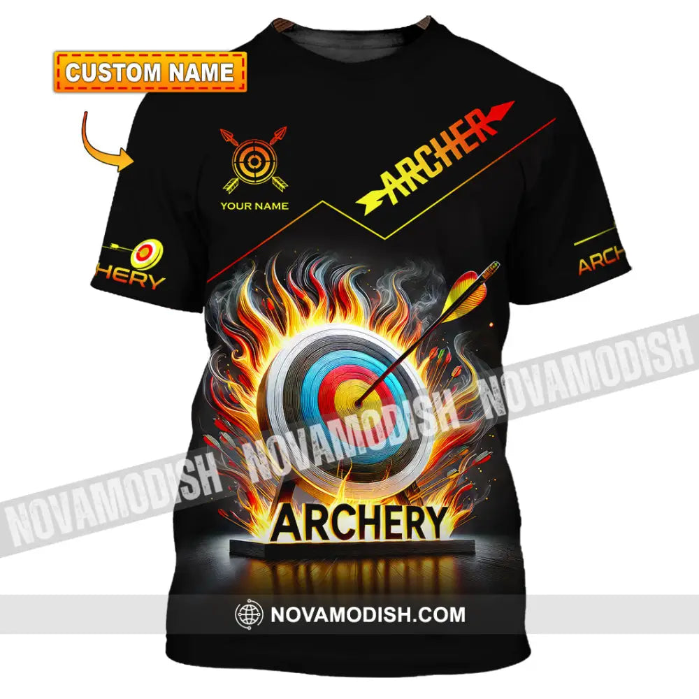 Unisex Shirt Custom Name Archery T-Shirt Archer Hoodie Long Sleeve Gift For Lovers T-Shirt