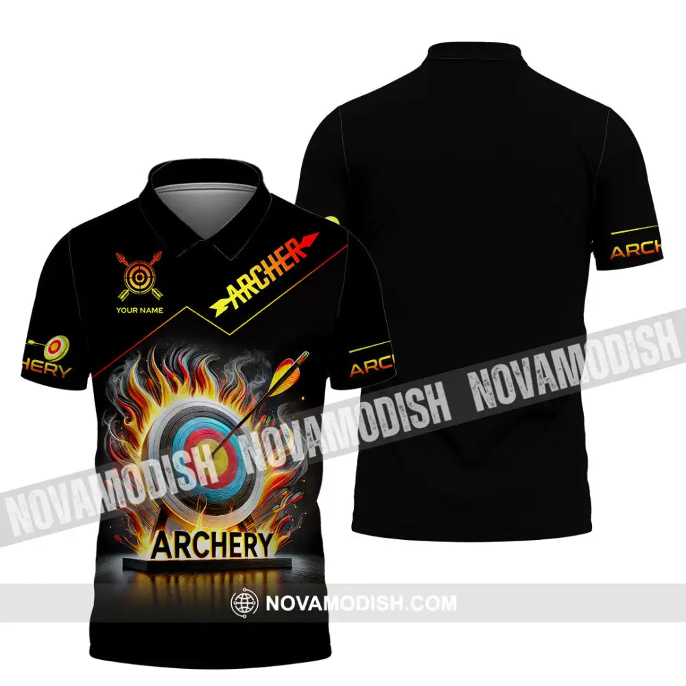 Unisex Shirt Custom Name Archery T-Shirt Archer Hoodie Long Sleeve Gift For Lovers Polo / S T-Shirt