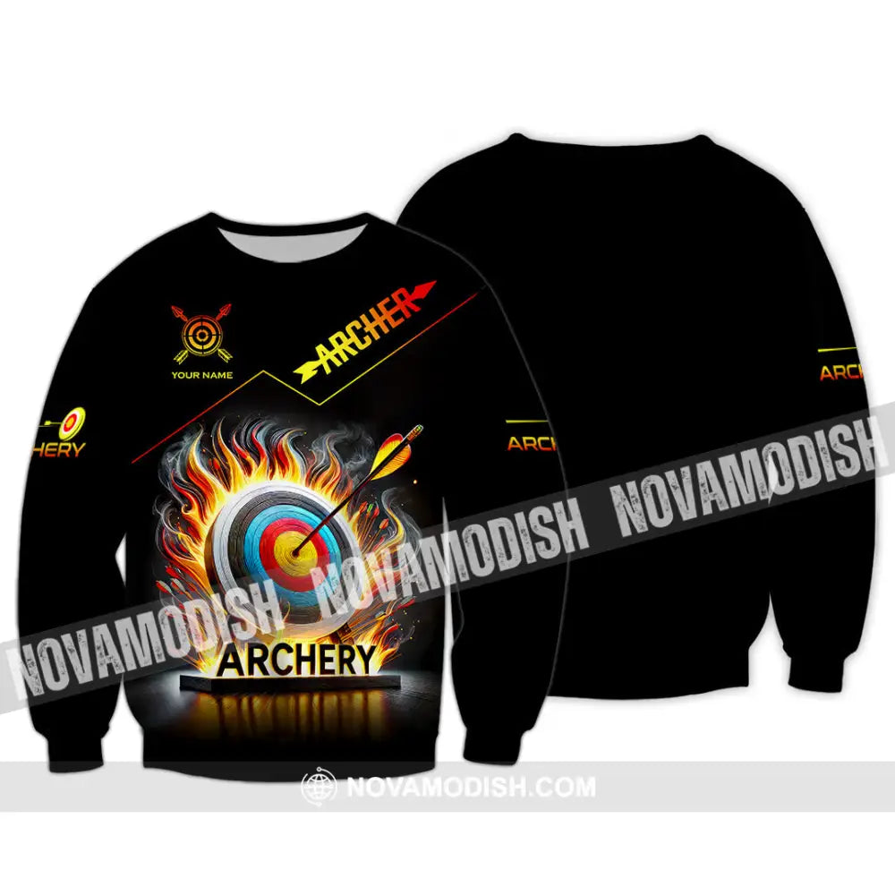 Unisex Shirt Custom Name Archery T-Shirt Archer Hoodie Long Sleeve Gift For Lovers / S T-Shirt