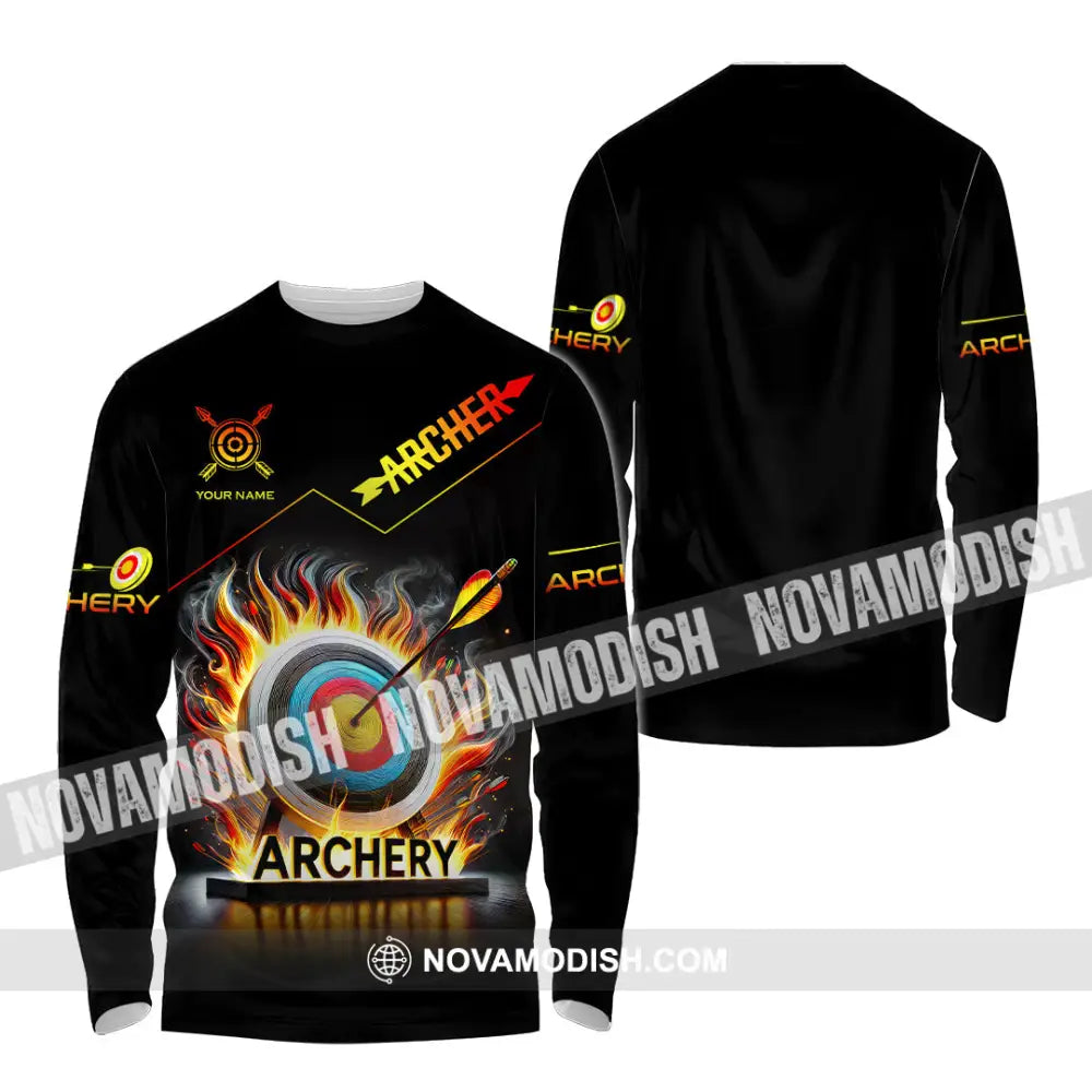 Unisex Shirt Custom Name Archery T-Shirt Archer Hoodie Long Sleeve Gift For Lovers / S T-Shirt