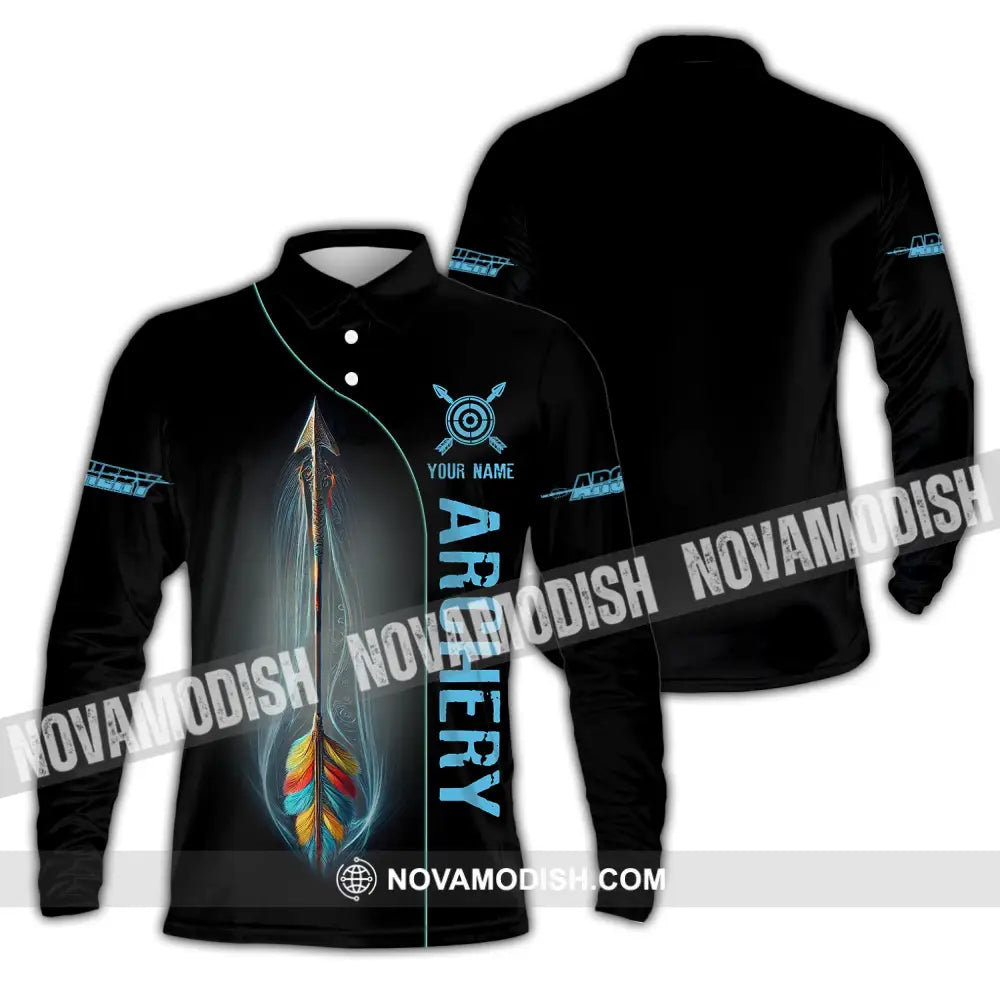 Unisex Shirt Custom Name Archery T-Shirt Hoodie Long Sleeve Gift For Lover Polo / S