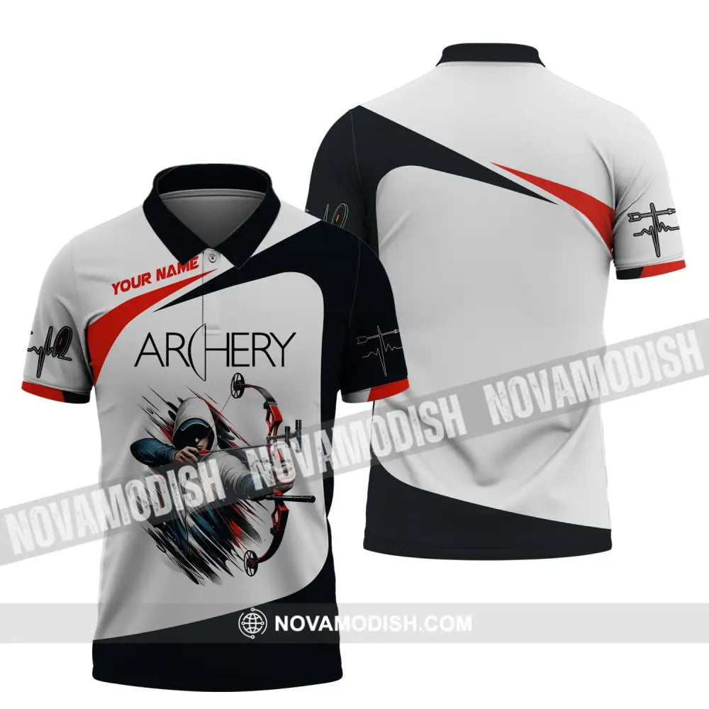 Unisex Shirt Custom Name Archery T-Shirt Polo Gifts For Lovers / S