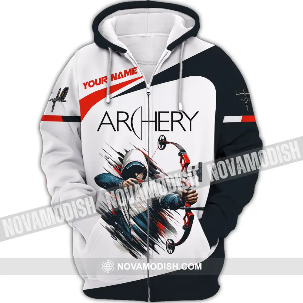 Unisex Shirt Custom Name Archery T-Shirt Polo Gifts For Lovers Zipper Hoodie / S