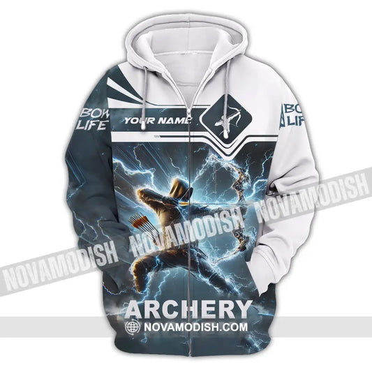 Unisex Shirt - Custom Name Archery Zipper Hoodie / S T-Shirt