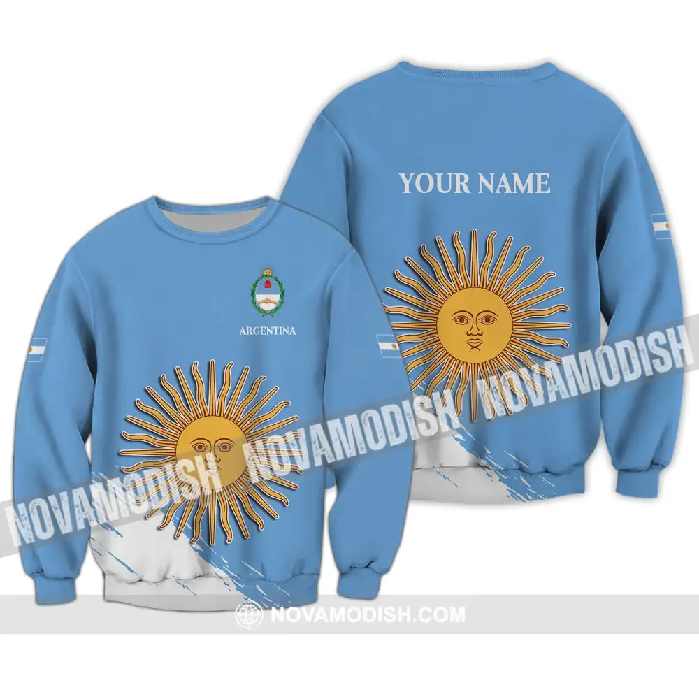 Unisex Shirt - Custom Name Shirt - Argentina Football Fifa World Cup Champions Shirt Long Sleeve / S T-shirt
